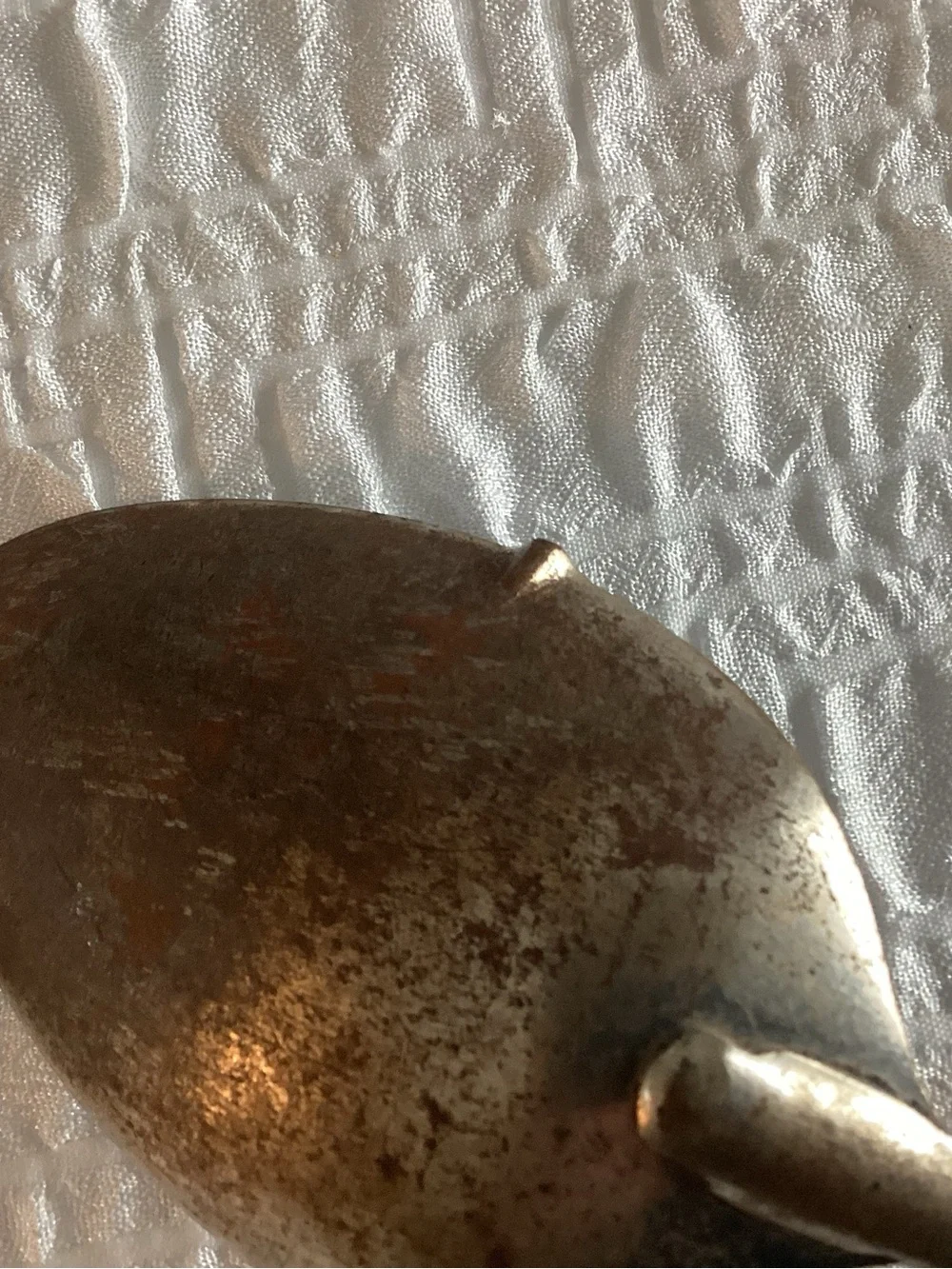 Vtg. Ekco A & J or Ekcoline stainless steel Serving Spoon with red wooden handle